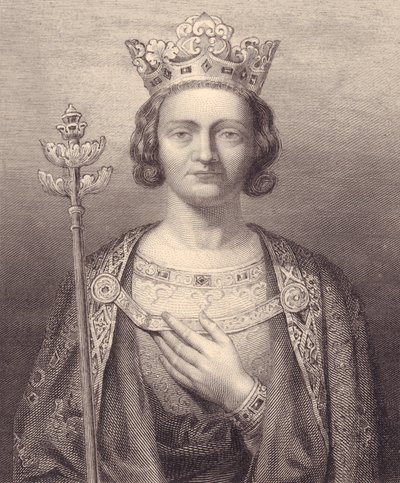 Retrato del Rey Felipe V de Francia, Alto (1293-1322), grabado, de la Galerie Historique de Versailles, Histoire de France, Charles Gavard Publisher, París, circa 1840 de J.B. and Brown J. Rowbotham