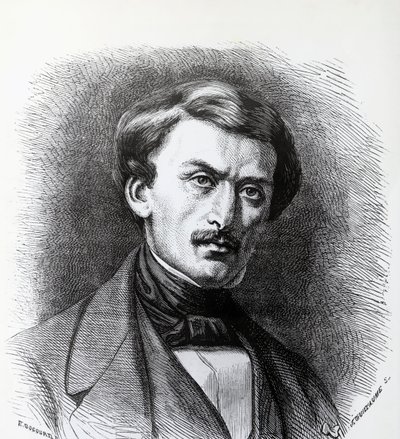 Retrato de Paul-Emile Botta (1802-1870), arqueólogo francés nacido en Italia, grabado Francia de J.B. and Brown J. Rowbotham