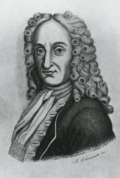 Retrato de Pietro Antonio Michelotti (1673-1740), médico y iatromatemático italiano, grabado por Schiavonetti de J.B. and Brown J. Rowbotham