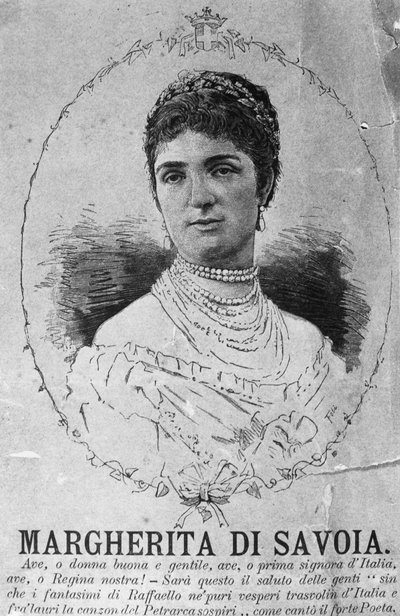 Retrato de la Princesa Margarita de Saboya (1851-1926), Reina consorte del Reino de Italia por matrimonio con Humberto I de J.B. and Brown J. Rowbotham