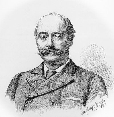 Retrato de Sir Charles Hubert Hastings Parry (1848-1918), compositor, profesor e historiador de la música inglés, grabado después de un dibujo de Dorofield Hardy (1853-1937) de J.B. and Brown J. Rowbotham