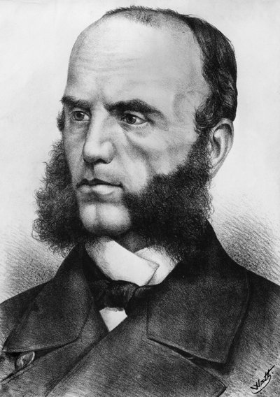 Retrato de Wilhelm von Tegetthoff (1827-1871), almirante austríaco, comandó las fuerzas navales durante la Segunda Guerra de Schleswig en 1864 y la Guerra Austro-Prusiana en 1866, grabado después de un dibujo de Watt de J.B. and Brown J. Rowbotham