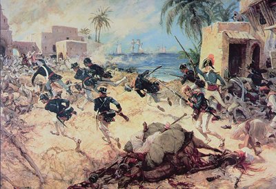 Marines de EE.UU. capturan la fortaleza pirata de Berbería en Derna, Trípoli, 27 de abril de 1805 de C.H. Waterhouse