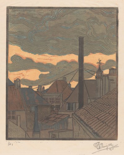 Tejados y chimeneas en Middelburg de C.H. d