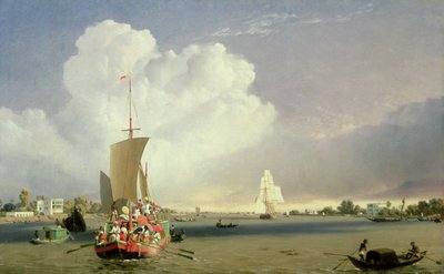 En el río Hoogly en Garden Reach, cerca de Calcuta, 1852 de C.J. Martin