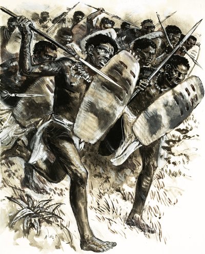 Tribus abisinias atacan el fuerte de Gura en 1875 de C.L. Doughty