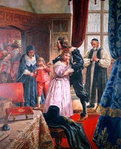Carlos I - (1600-49) El rey mártir se despide de sus hijos (gouache sobre papel) de C.L. Doughty
