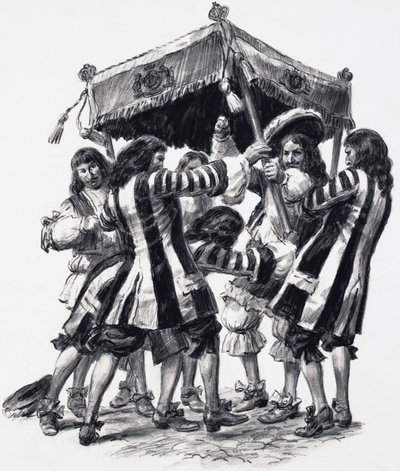 Coronación de Carlos II (gouache sobre papel) de C.L. Doughty