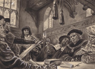Tribunal de la Cámara de las Estrellas (gouache sobre papel) de C.L. Doughty