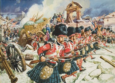 Defensa de La Coruña (gouache sobre papel) de C.L. Doughty