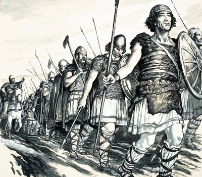 ¿Héroe o villano El invasor de hierro (gouache sobre papel) de C.L. Doughty