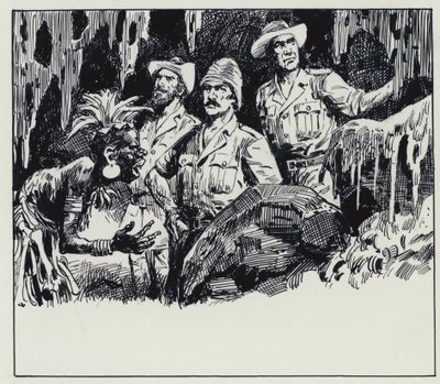 Ilustración para King Solomons Mines (gouache sobre papel) de C.L. Doughty