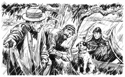 Ilustración para Three Men In A Boat de Jerome K Jerome (pluma y tinta) de C.L. Doughty
