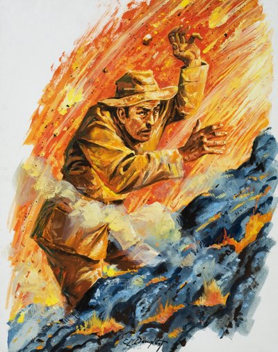 Into the fiery furnace (gouache sobre papel) de C.L. Doughty