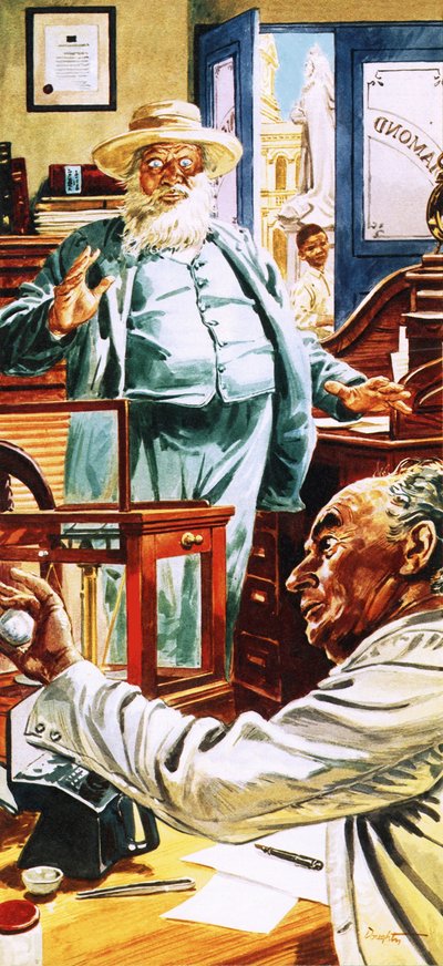 Jacobus Jonker vendiendo el diamante "Jonker" a un comerciante en 1934 de C.L. Doughty