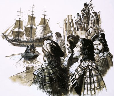 Jaime II regresa a Francia tras la derrota de sus partidarios en la batalla de Sherrifmuir de C.L. Doughty