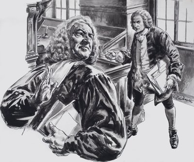 Johann Sebastian Bach (gouache sobre papel) de C.L. Doughty