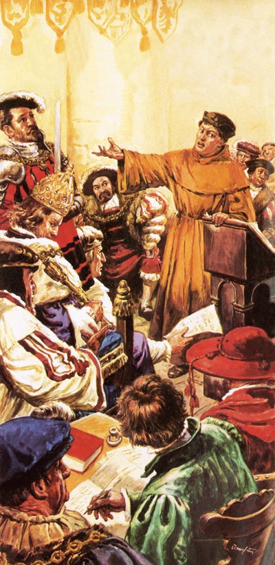 Lutero ante el emperador del Sacro Imperio Romano Germánico, Carlos V de C.L. Doughty