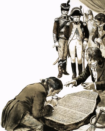 Napoleón trajo eruditos para resolver los secretos de las lenguas antiguas de la Piedra Rosetta de C.L. Doughty