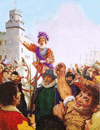 La reina Isabel I pronuncia su discurso sobre la Armada de C.L. Doughty