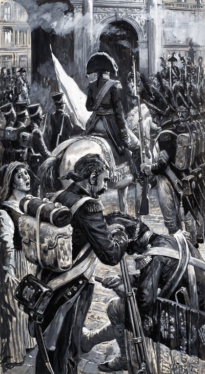 El corso que conquistó Europa, de "La historia de Francia" (gouache sobre papel) de C.L. Doughty