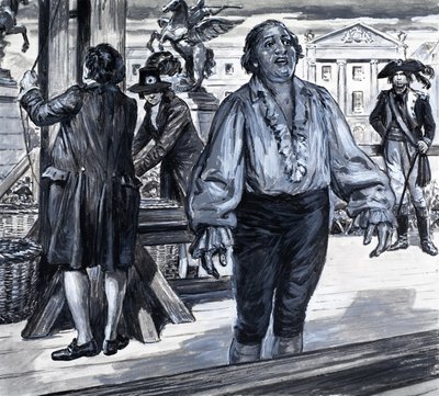 El día que murió la monarquía francesa, de "La historia de Francia" (gouache sobre papel) de C.L. Doughty