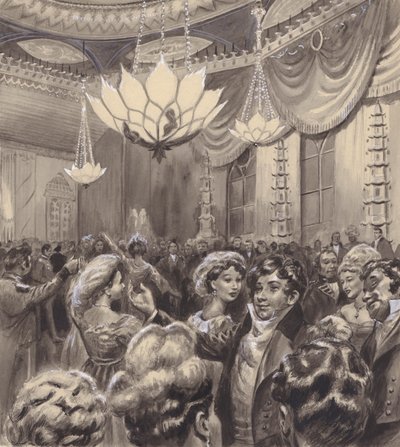 El Príncipe Regente en el Pabellón de Brighton (gouache sobre papel) de C.L. Doughty