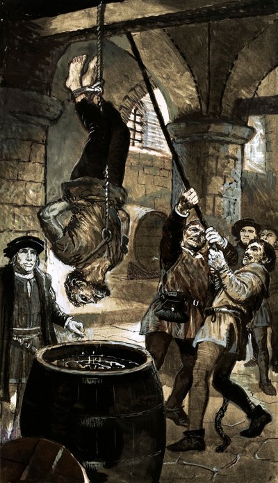 La muerte del duque de Clarence en una bota de vino (gouache sobre papel) de C.L. Doughty