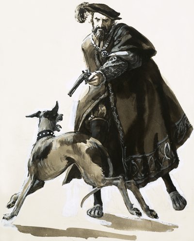 Thomas Seymour descargó su ira disparando a uno de los perros del Rey de C.L. Doughty