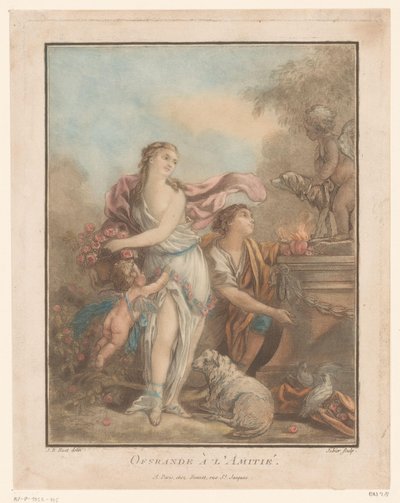 Vrouwen met bloemen en Amor
Ofrenda a la amistad. (título en el objeto) de C.L. Jubier