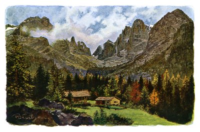 Lago Nambino y el grupo Brenta, Tirol de CM Reisch