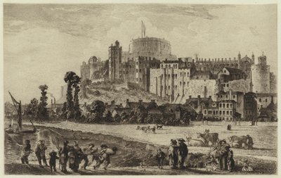 Castillo de Windsor en el Siglo XVIII (grabado) de C.O. Murray
