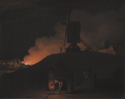 Un incendio en la noche de Christoffer Wilhelm Eckersberg