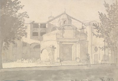 Una sección de la Vía Sacra, Roma La Iglesia de los Santos Cosme y Damián de Christoffer Wilhelm Eckersberg
