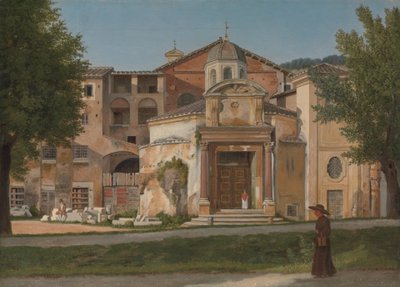 Una Sección de la Vía Sacra, Roma La Iglesia de los Santos Cosme y Damián, ca. 1814-15 de Christoffer Wilhelm Eckersberg