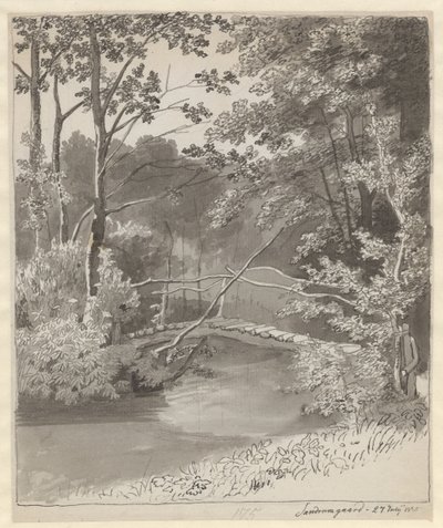 Puente en el jardín de Sanderumgaard de Christoffer Wilhelm Eckersberg