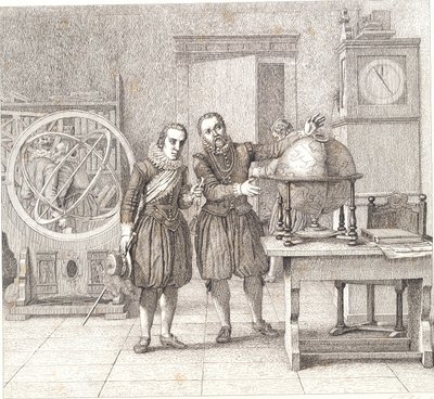 Christian IV visita a Tycho Brahe en Uranienborg de Christoffer Wilhelm Eckersberg