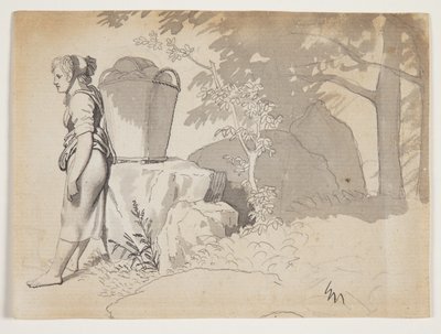 Una campesina descansando de Christoffer Wilhelm Eckersberg