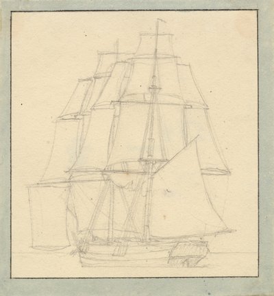 Un bergantín con vela de lectura de Christoffer Wilhelm Eckersberg