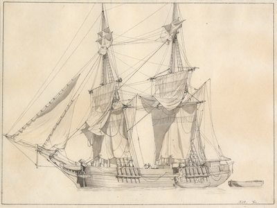 En brig seca velas de Christoffer Wilhelm Eckersberg
