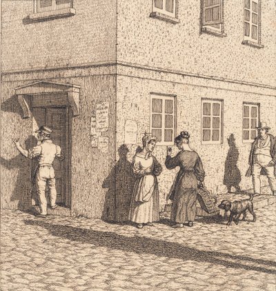 Una esquina de la calle. Ilustración para "Linearperspectiven", Tabla VII de Christoffer Wilhelm Eckersberg