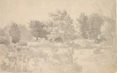 Un recinto con árboles de Christoffer Wilhelm Eckersberg