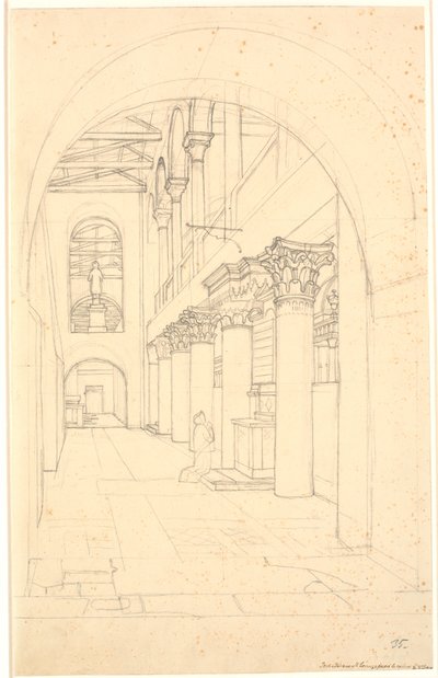 Una parte de la iglesia S. Lorenzo fuori le Mura, Roma de Christoffer Wilhelm Eckersberg