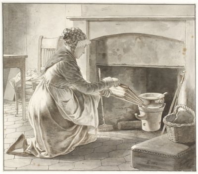 La comida está preparada. La anfitriona de Eckersberg en París (?) de Christoffer Wilhelm Eckersberg