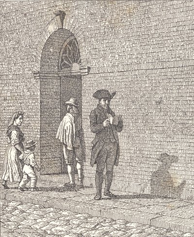 Frente a una puerta de iglesia de Christoffer Wilhelm Eckersberg