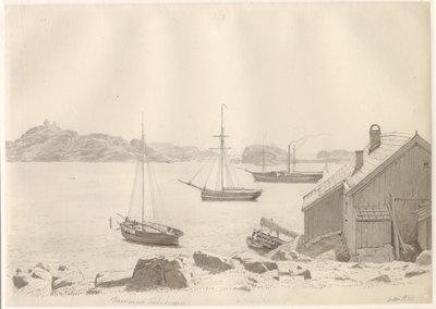 Puerto de Frederiksværn en el fiordo de Larvik, Noruega de Christoffer Wilhelm Eckersberg