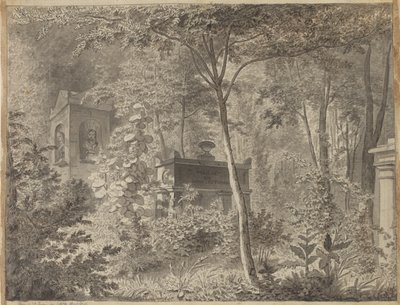 Tumba de Molière en el Jardin Elysée des Petits Augustins, París 10 de junio (1811) de Christoffer Wilhelm Eckersberg
