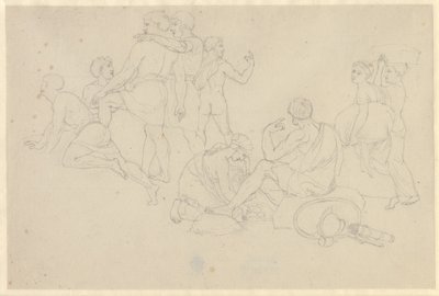 Moisés hace retroceder el Mar Rojo y el ejército del faraón se inunda - estudio de los israelitas después de cruzar el Mar Rojo de Christoffer Wilhelm Eckersberg