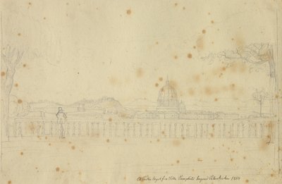 Parte de Villa Pamphili hacia la Basílica de San Pedro de Christoffer Wilhelm Eckersberg
