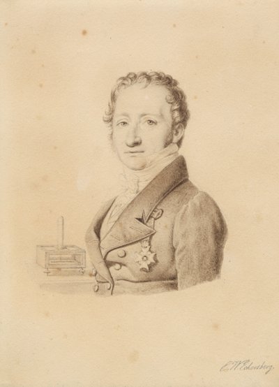 Retrato del físico noruego Christoffer Hansteen. Busto de frente a la izquierda de Christoffer Wilhelm Eckersberg